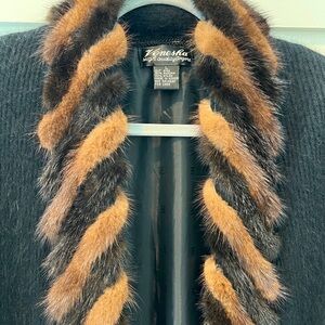 Authentic fur sweater coat NWOT